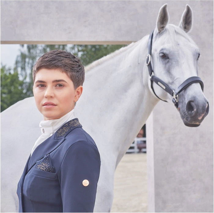 Pikeur Womens Lilien Pure Rose Show Jacket - Night Blue - Image 4