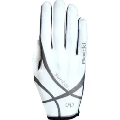 2022 Roeckl Laila Riding Gloves 3302-001 - White Colour White