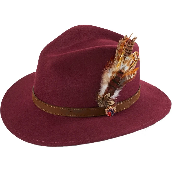 2022 Alan Paine Womens Richmond Felt Hat RICUFEL - Wine Colour Wine