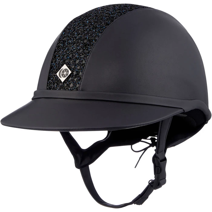 2022 Charles Owen SP8 Plus Leather Look Sparkly Helmet SP8PLUS2022 - Navy Colour Navy