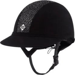 2022 Charles Owen Sparkly Mircro-suede SP8 Plus Helmet SP8PLUS2022 - Black Colour Black