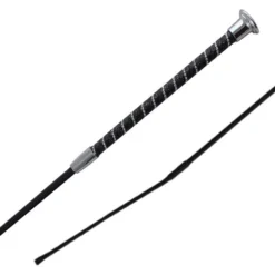 2022 Woof Wear Twisted Dressage Whip WH0002 - Black / Silver Colour Black/Silver