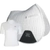 2022 Woof Wear Full Size GP Saddle Cloth & Womens Short Sleeve Performance Riding Shirt Bundle WA0006/WS0001 - White Colour White