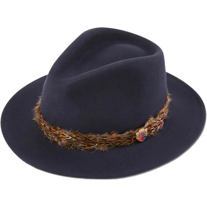 2023 Alan Paine Mens Richmond Fedora Hat RICLFEL - Navy Colour Navy