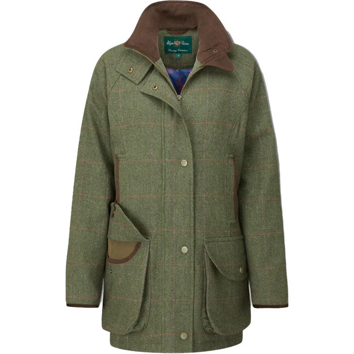 2023 Alan Paine Womens Combrook Tweed Shooting Coat COMLCOT - Heath Colour Heath