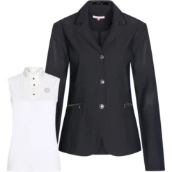2023 Imperial Riding Womens Air Mesh Brilliant Competition Blazer & Triumph Sleeveless Competition Top CBCT24 - Black / White