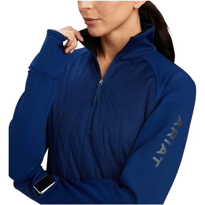 2022 Ariat Womens Venture 1/2 Zip Sweatshirt 10041396 - Estate Blue - Image 2