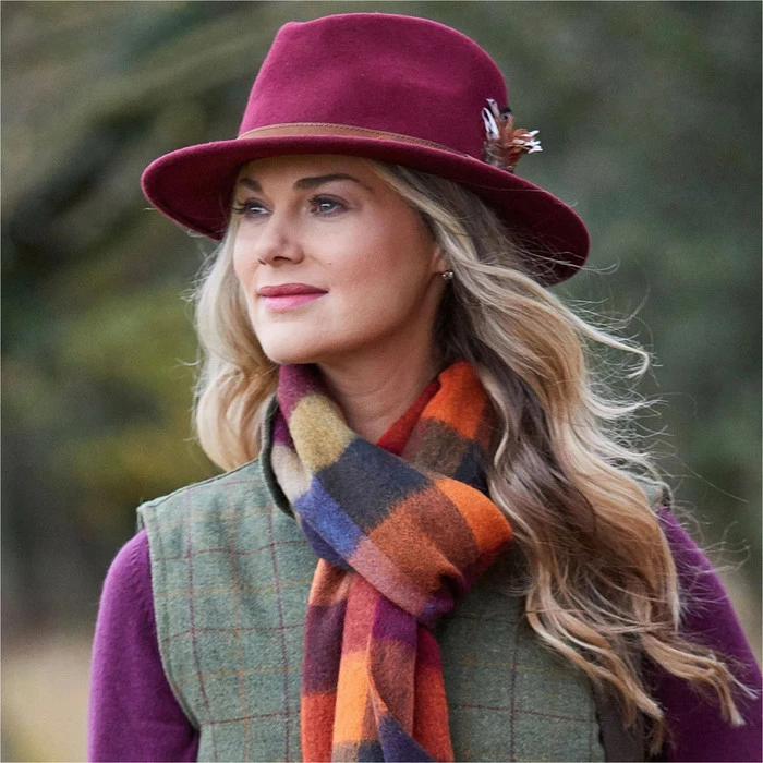 2022 Alan Paine Womens Richmond Felt Hat RICUFEL - Wine Colour Wine - Image 2