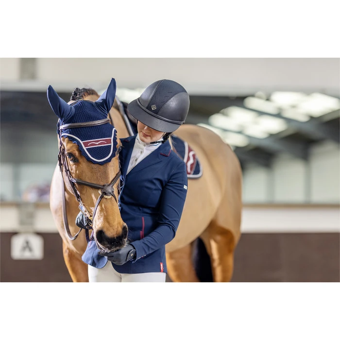 2022 Charles Owen SP8 Plus Leather Look Sparkly Helmet SP8PLUS2022 - Navy Colour Navy - Image 5