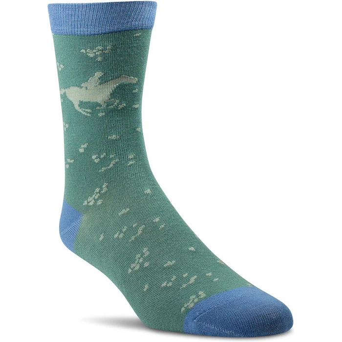 2023 Ariat Novelty Crew Socks 10047395 - Purity / Arctic Horses - Image 2