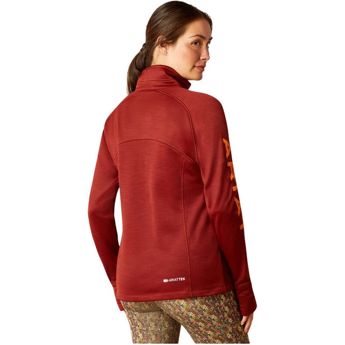 2023 Ariat Womens Tek Team 1/2 Zip Sweatshirt 1004670 - Fired Brick Colour Fired Brick - Image 2