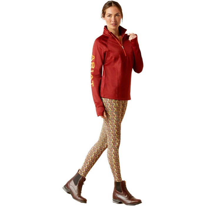 2023 Ariat Womens Tek Team 1/2 Zip Sweatshirt 1004670 - Fired Brick Colour Fired Brick - Image 5