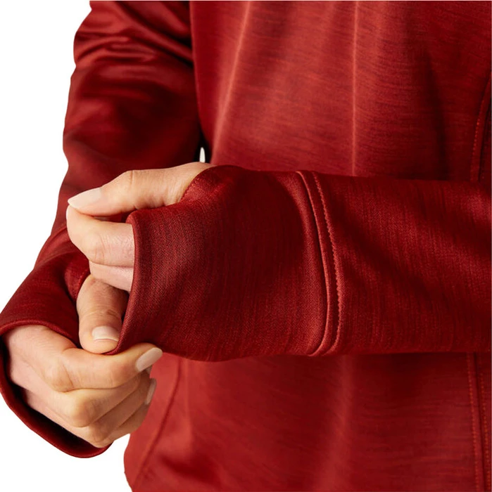 2023 Ariat Womens Tek Team 1/2 Zip Sweatshirt 1004670 - Fired Brick Colour Fired Brick - Image 3