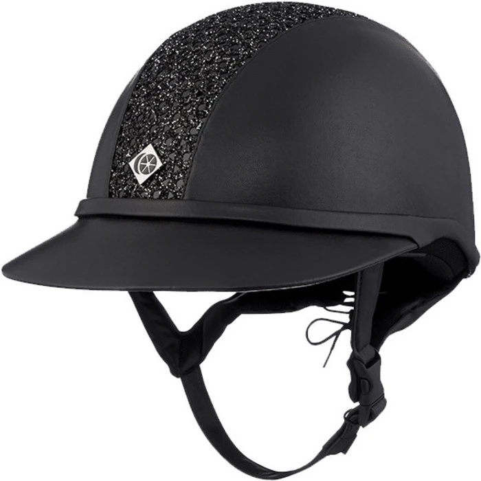 2022 Charles Owen SP8 Plus Leather Look Helmet SP8PLUS2022 - Black / Sparkle Colour Black/Sparkle