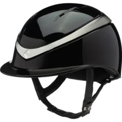2022 Charles Owen Halo Gloss Helmet & Headband HALOGLOSSBS - Black Gloss / Platinum