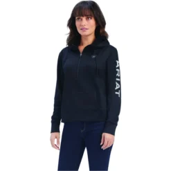 2022 Ariat Womens TEK 1/2 Zip Hoodie 10041676 - Black