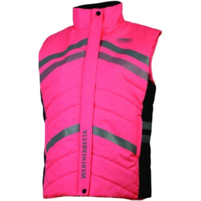 Weatherbeeta Adults Reflective Quilted Gilet Hi Vis Pink 1005273 Colour Pink