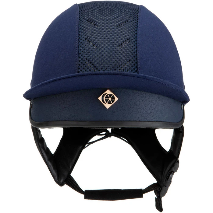 2022 Charles Owen Harlow MS1 Pro Jockey Skull & Headband NRGMS1PLRG - Navy / Rose Gold