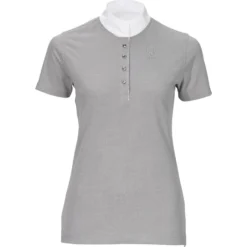 Pikeur Womens Turnier Shirt Crystal Buttons - Light Grey Melange